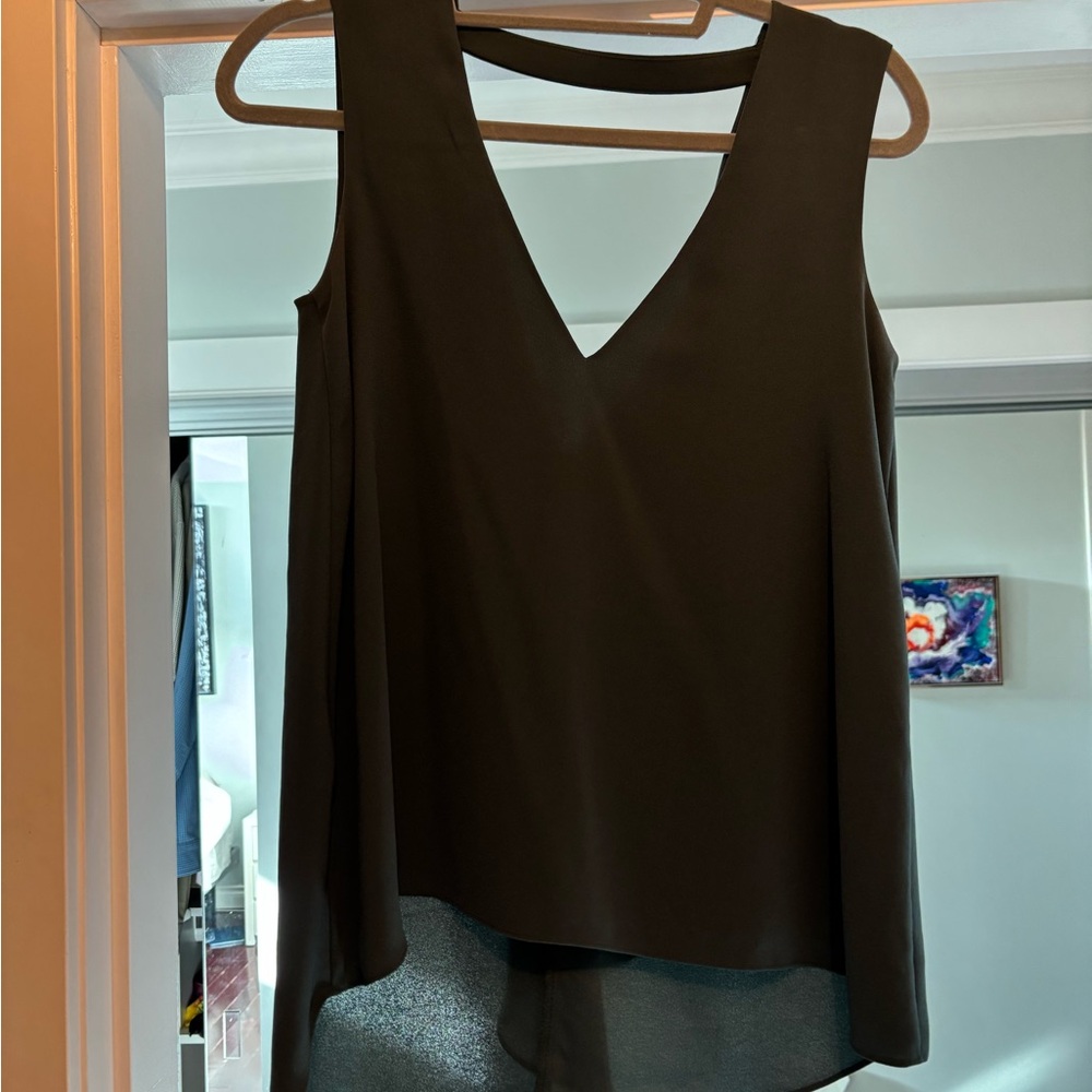 Elegant  dark green Sleeveless Top